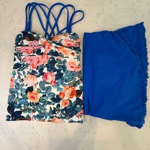 Lime Ricki Blue Bikini with Strappy Back